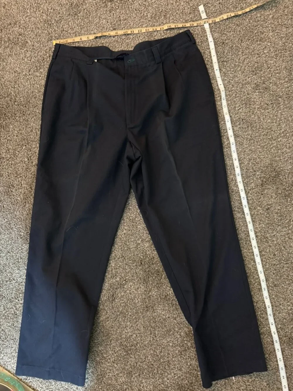Tommy Hilfiger Crest Pleated Chinos Pants Navy Blue Mens 40x30